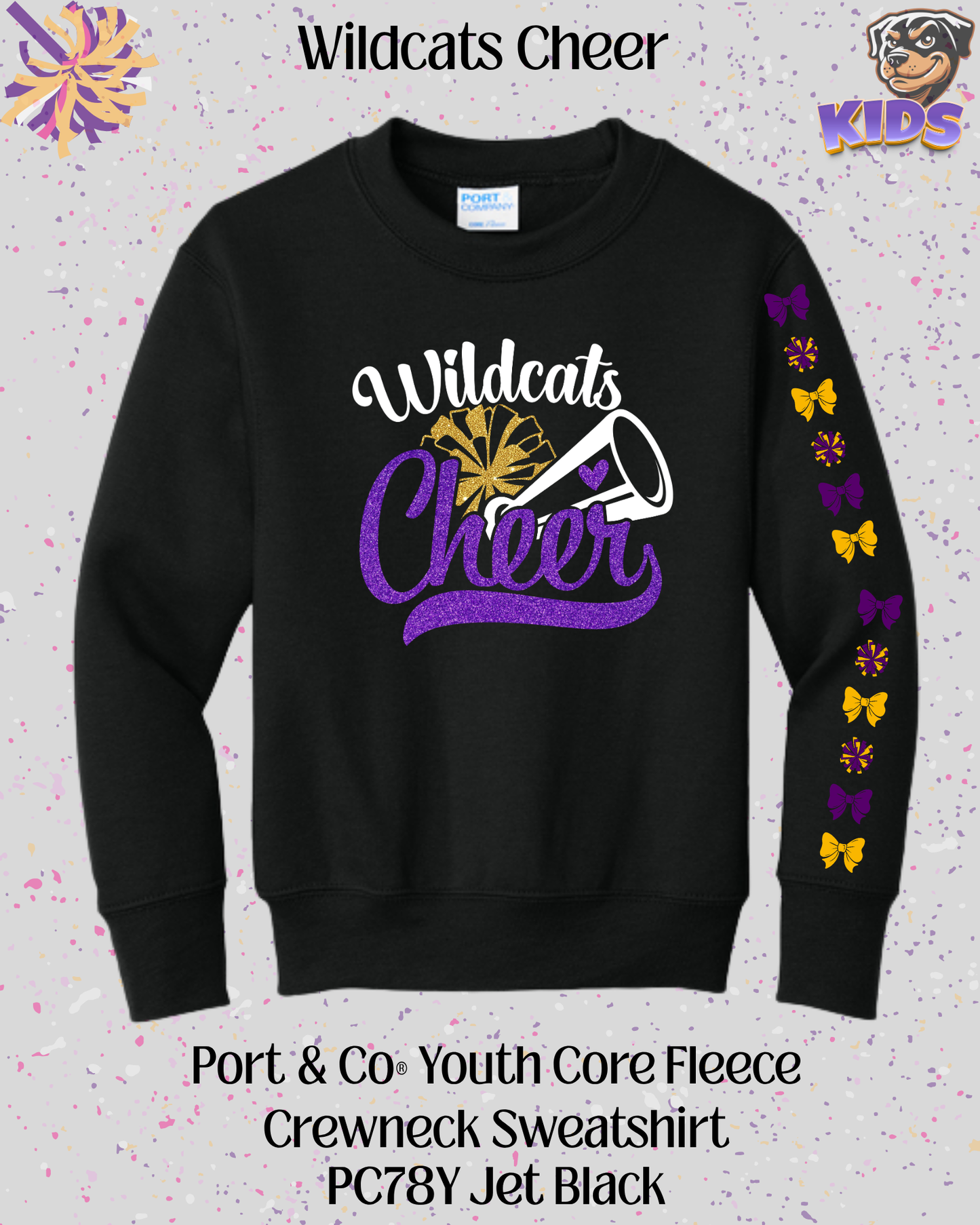 Wildcats Cheer Youth Crew Neck