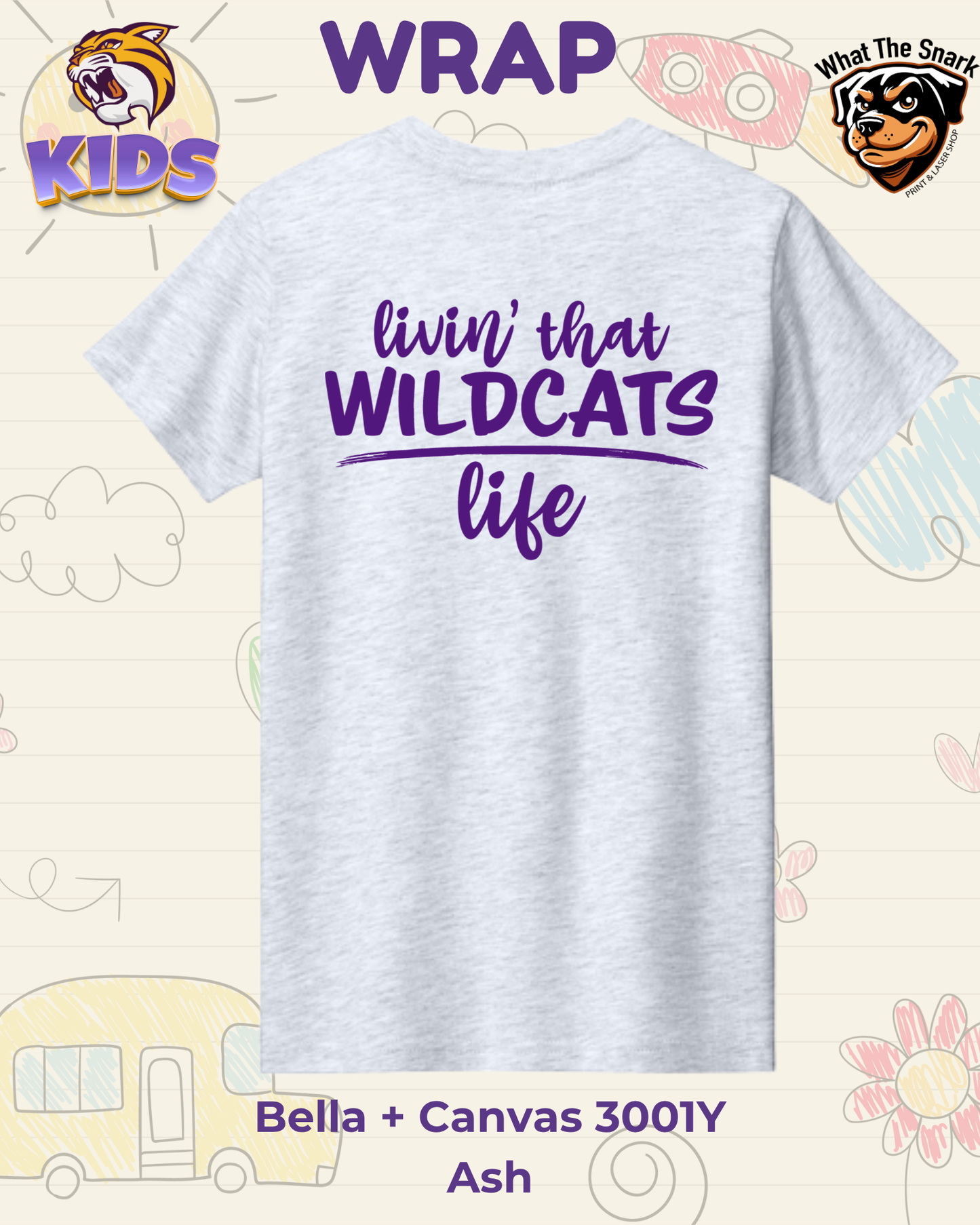 WRAP Livin' the Wildcat Life Youth Tee