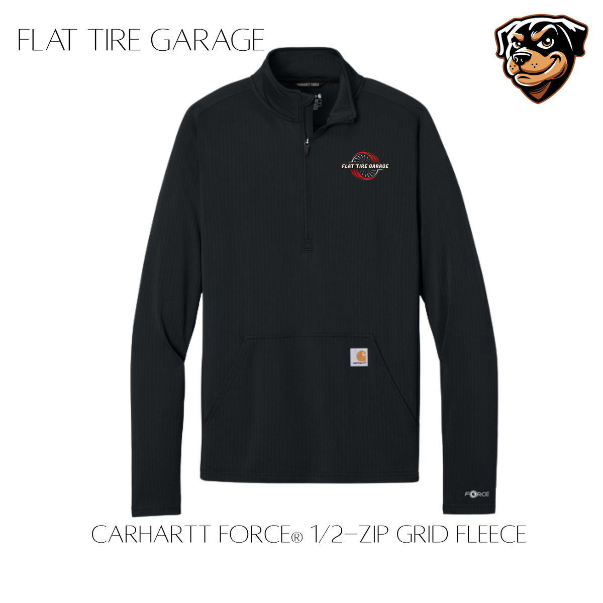 Flat Tire Garage Carhartt 1/2 Zip Fleece