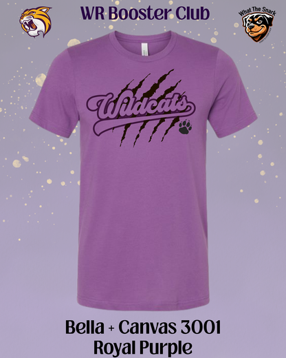 Wildcats Paw & Claw Script Adult Tee