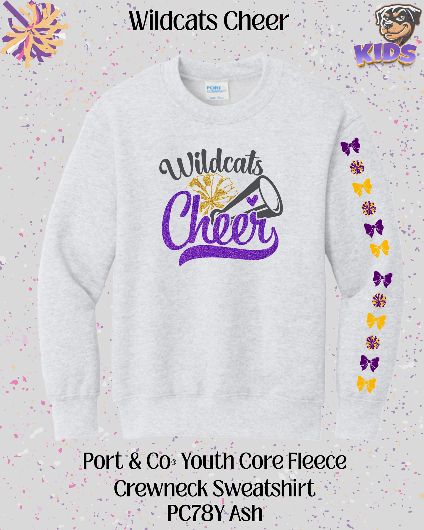 Wildcats Cheer Youth Crew Neck