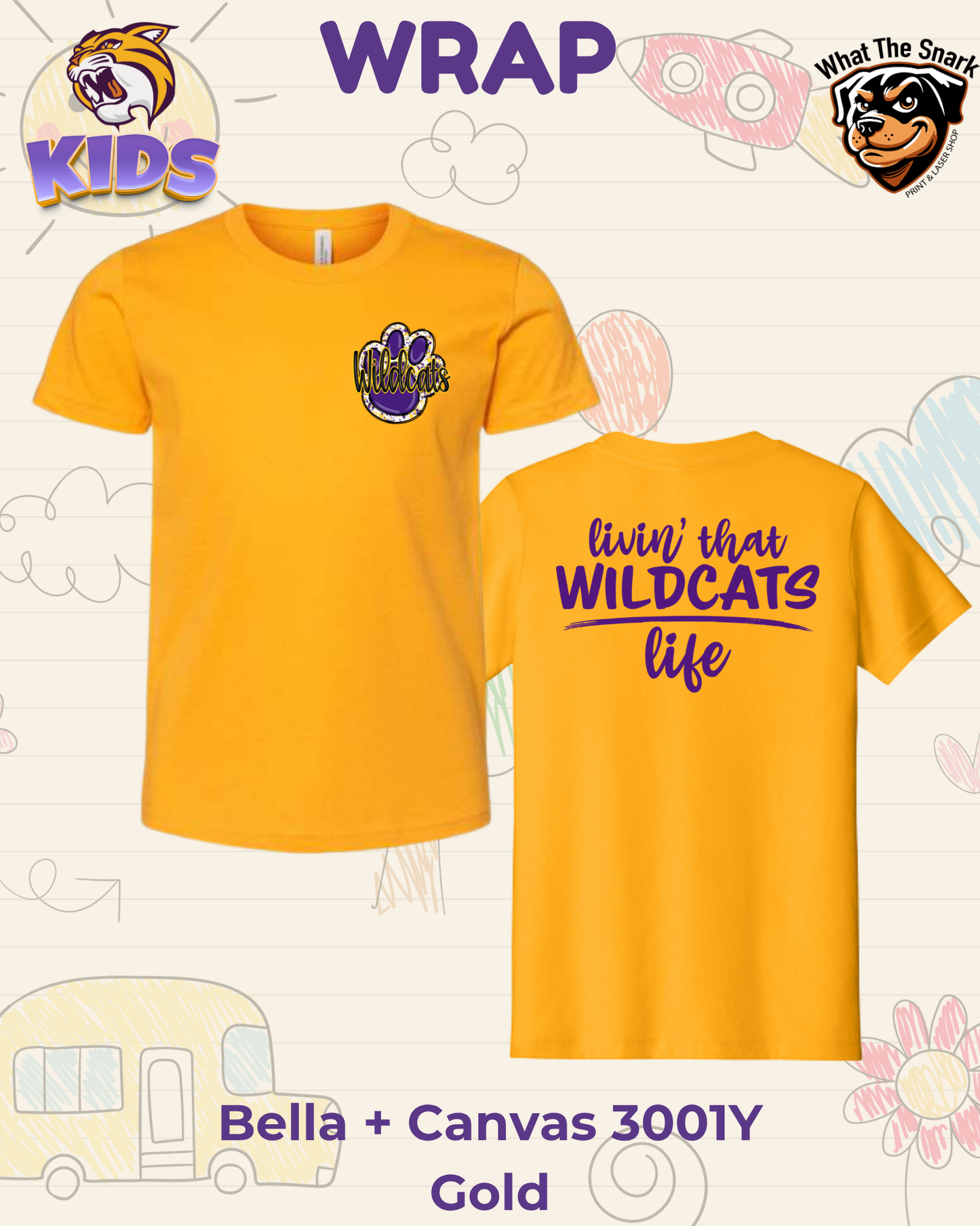 WRAP Livin' the Wildcat Life Youth Tee