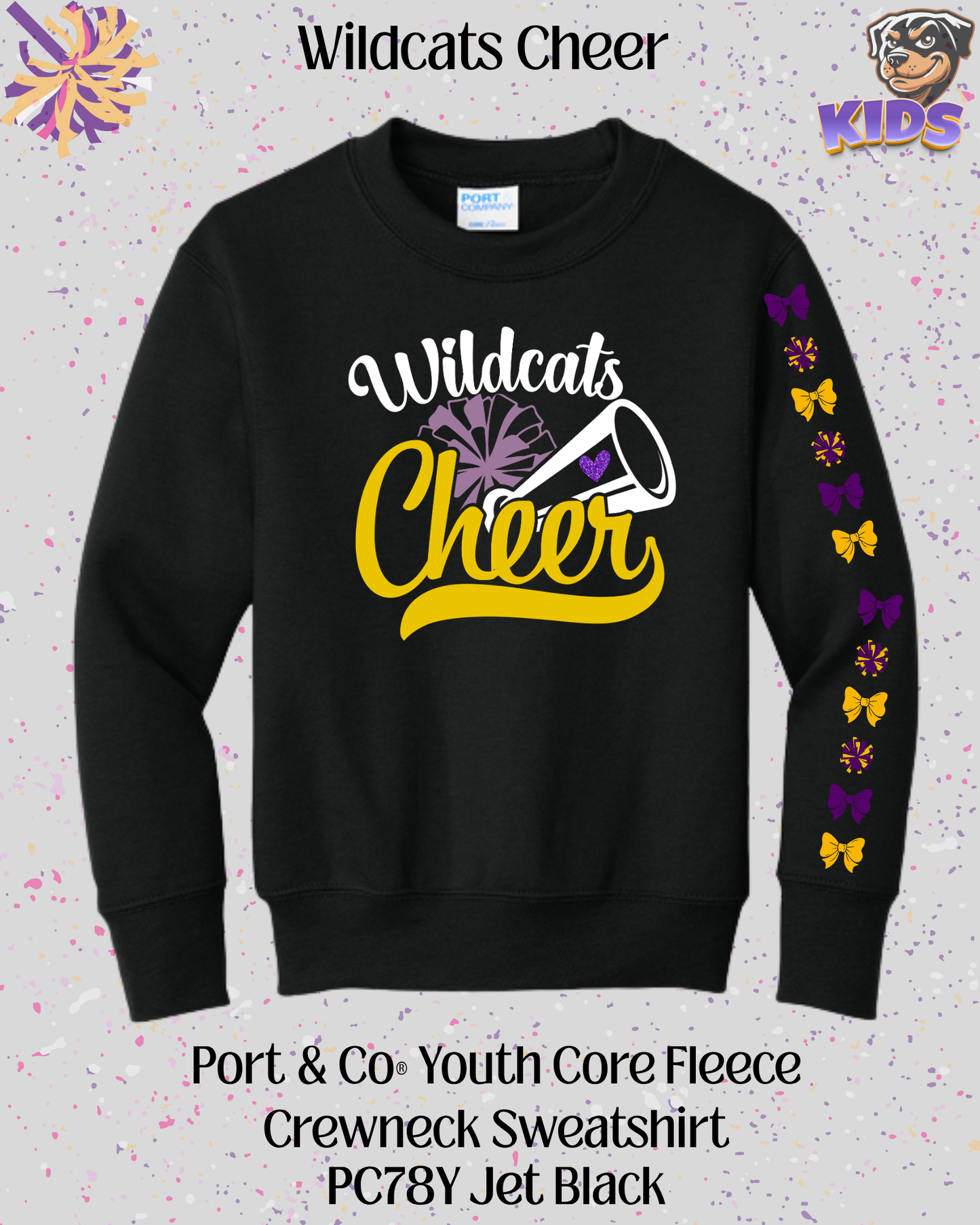 Wildcats Cheer Youth Crew Neck