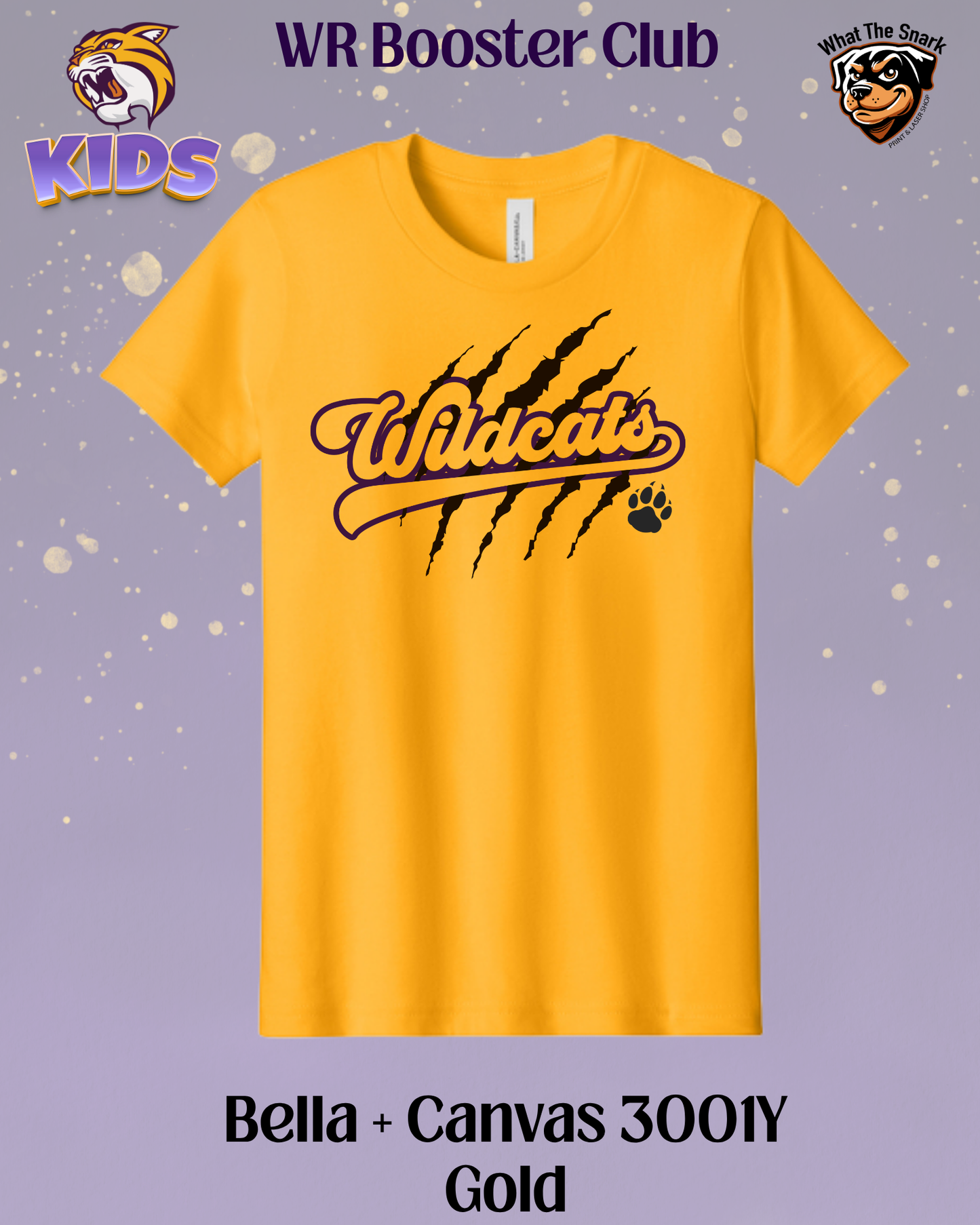 Wildcats Paw & Claw Script Youth Tee