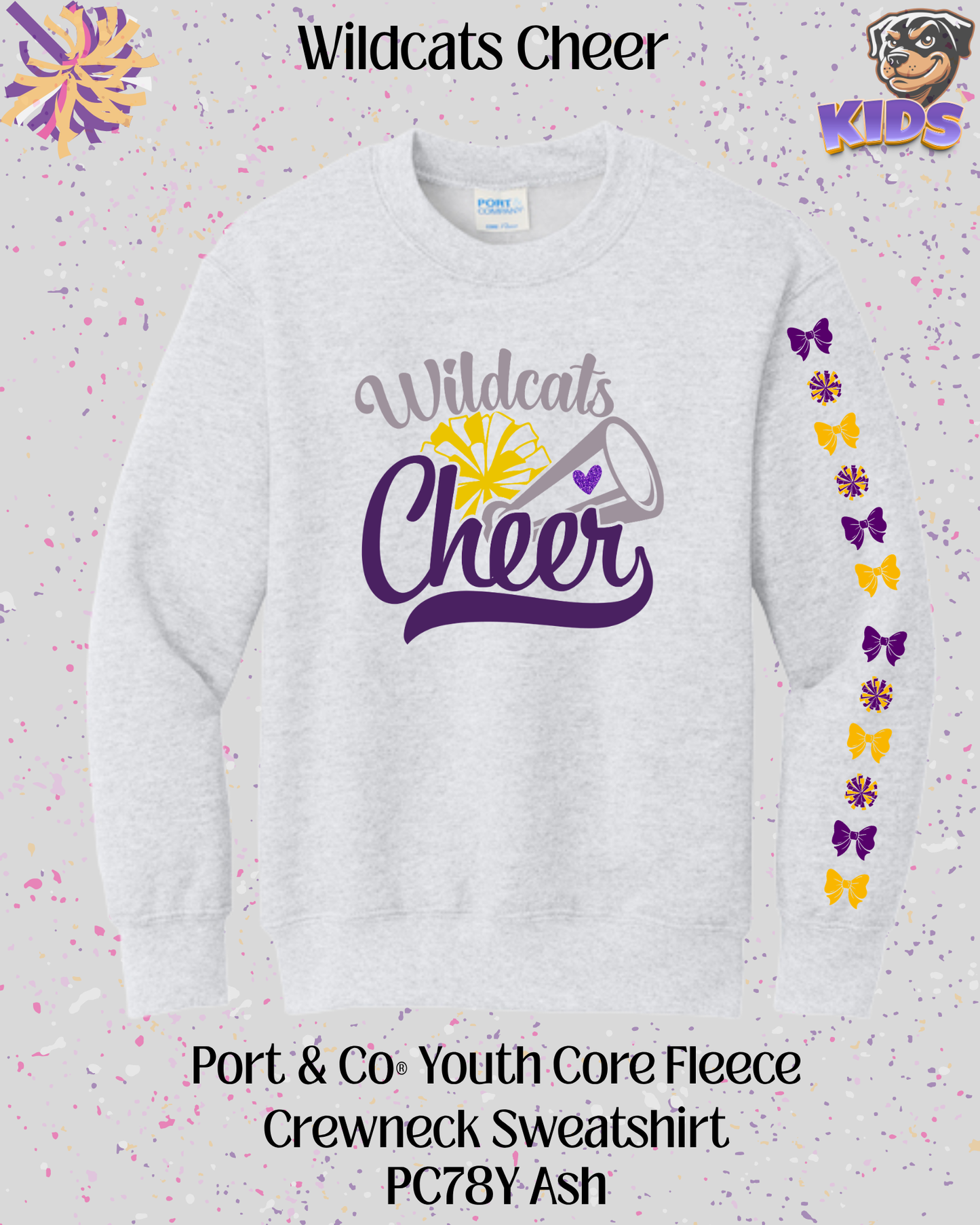 Wildcats Cheer Youth Crew Neck
