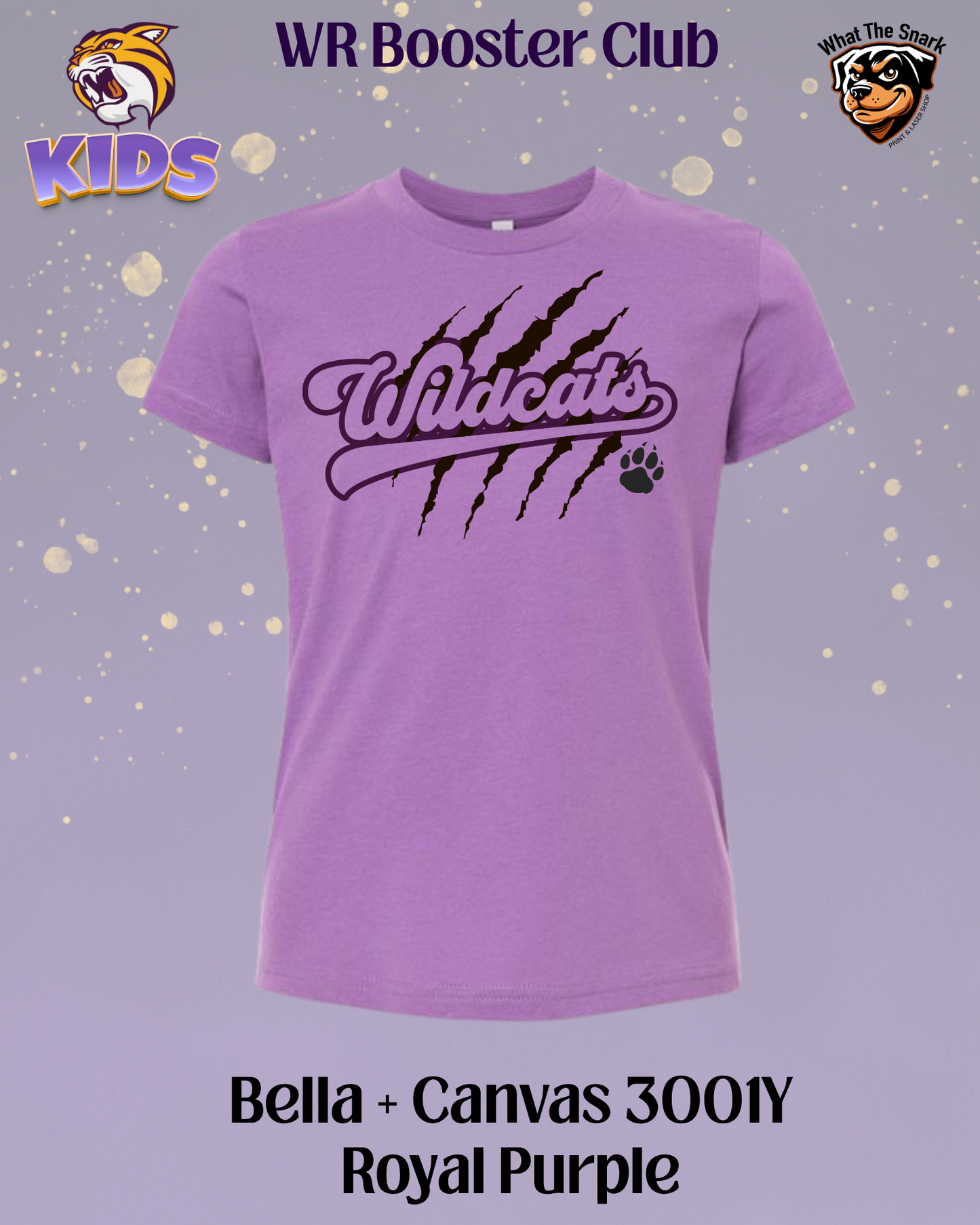 Wildcats Paw & Claw Script Youth Tee
