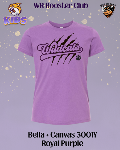 Wildcats Paw & Claw Script Youth Tee
