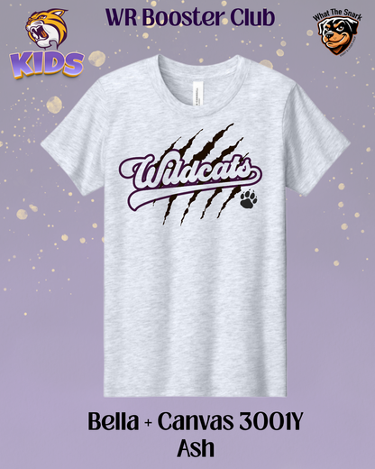 Wildcats Paw & Claw Script Youth Tee