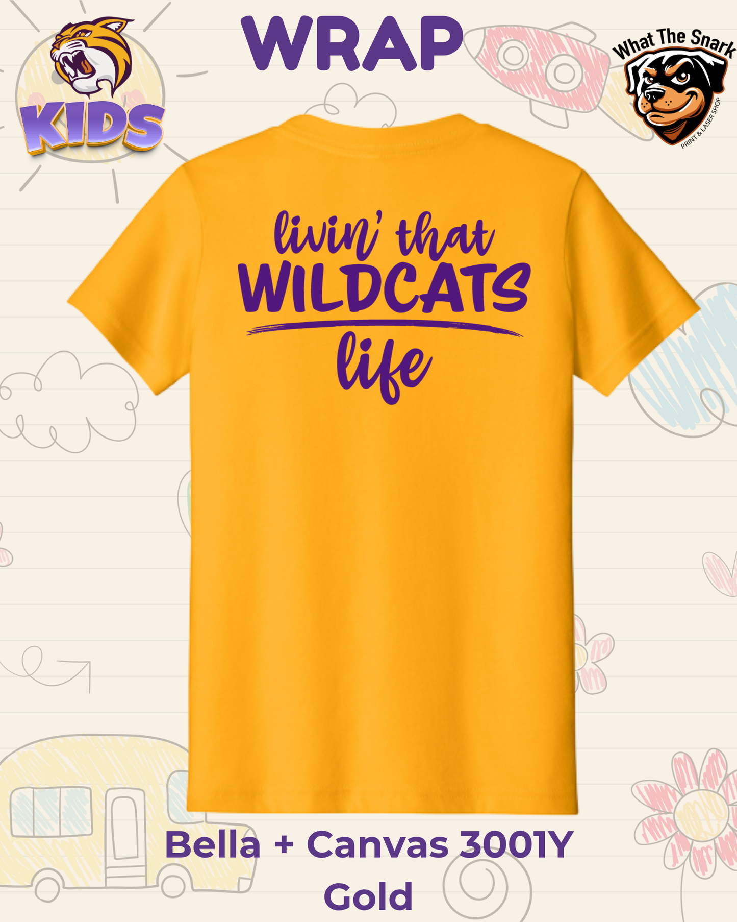 WRAP Livin' the Wildcat Life Youth Tee