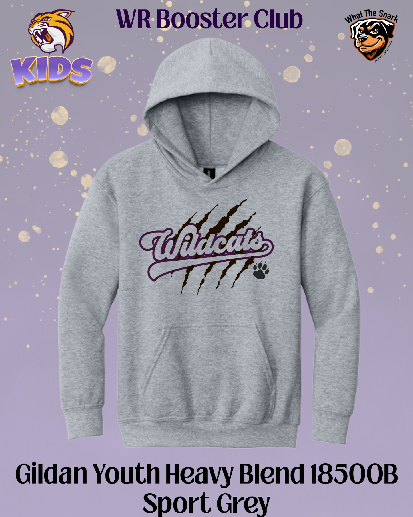Wildcats Paw & Claw Script Youth Hoodie