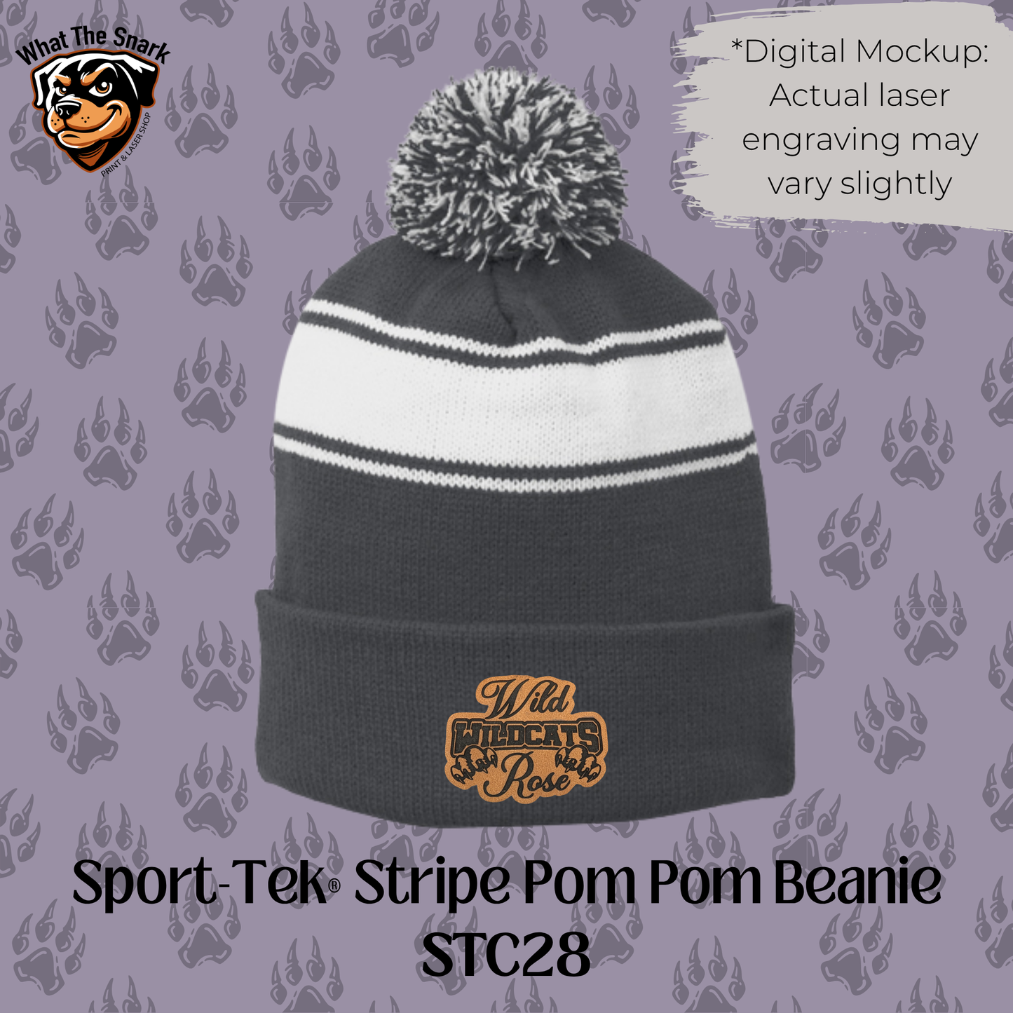 Wild Rose Wildcats Stacked Pom Pom Beanie