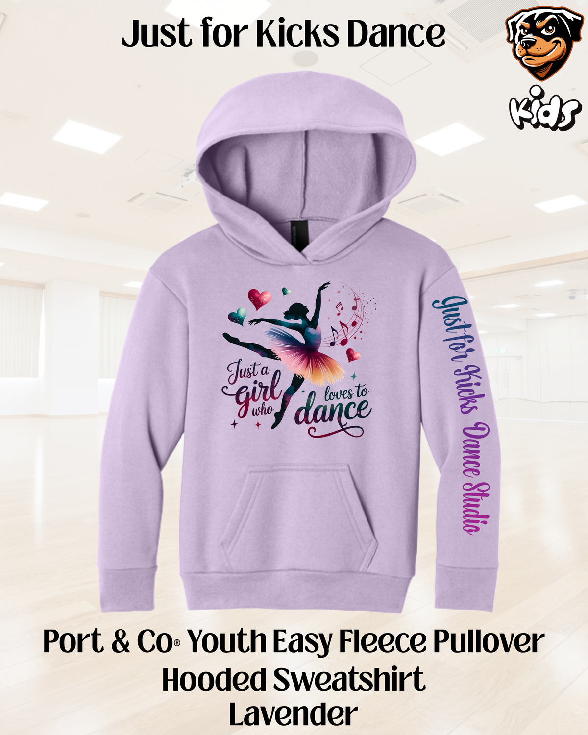 JFK Just a girl who loves to dance Youth Hoodie