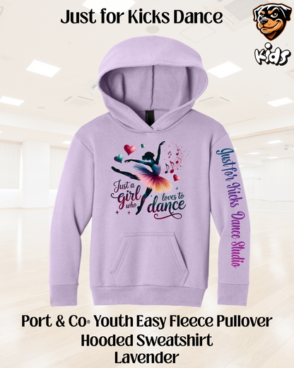 JFK Just a girl who loves to dance Youth Hoodie