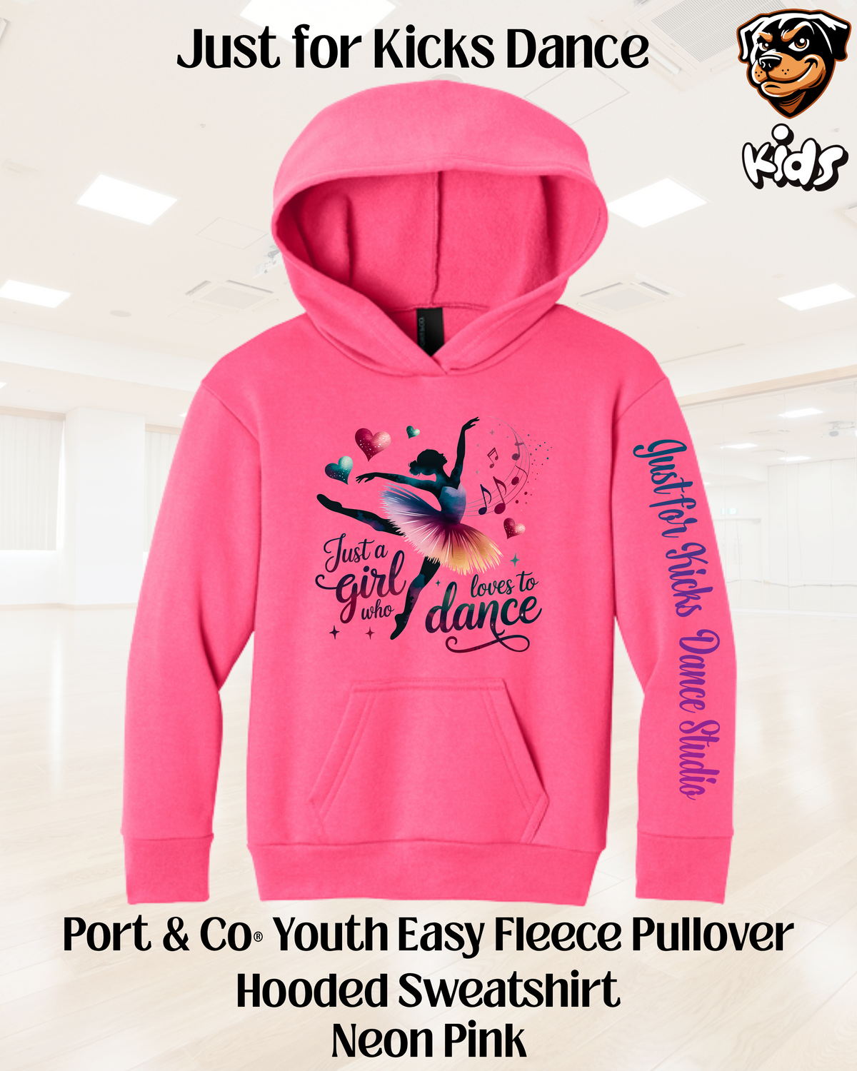 JFK Just a girl who loves to dance Youth Hoodie