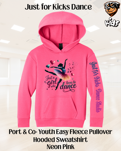JFK Just a girl who loves to dance Youth Hoodie