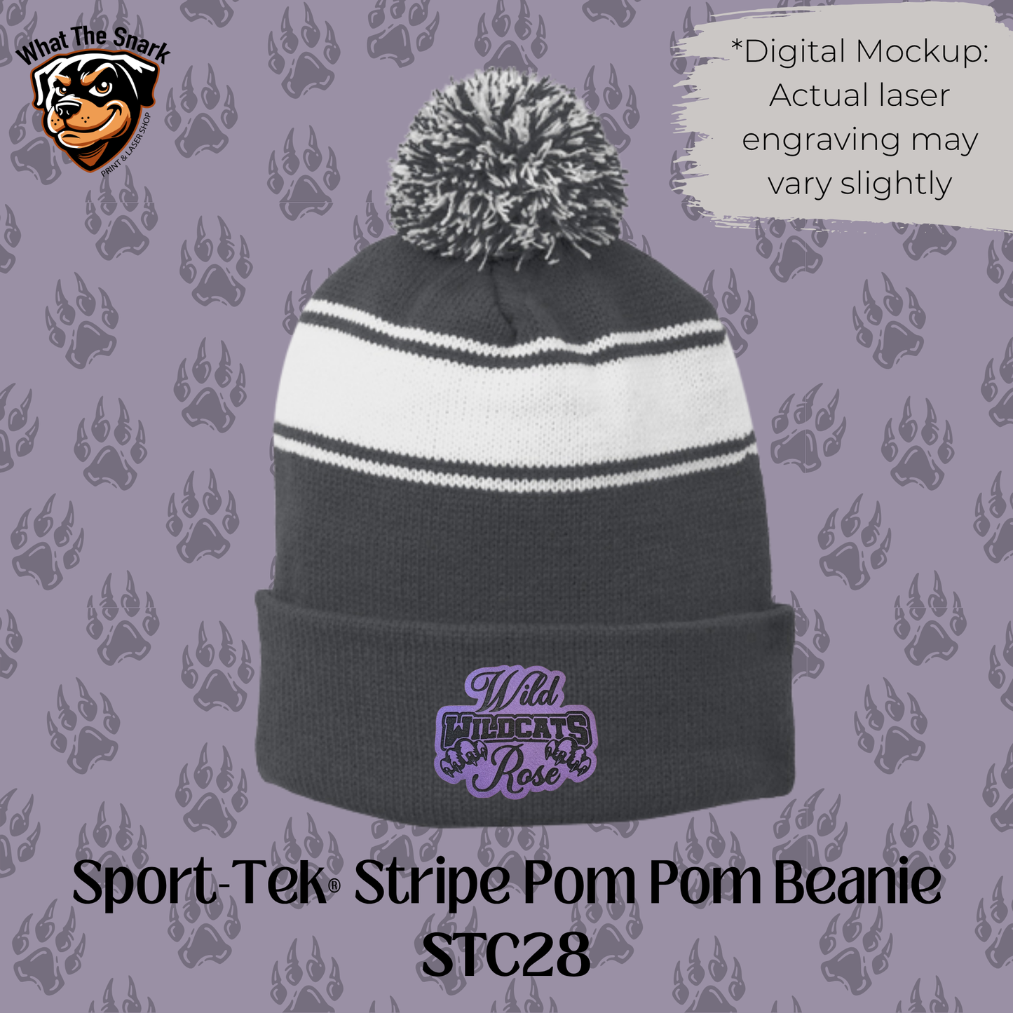 Wild Rose Wildcats Stacked Pom Pom Beanie