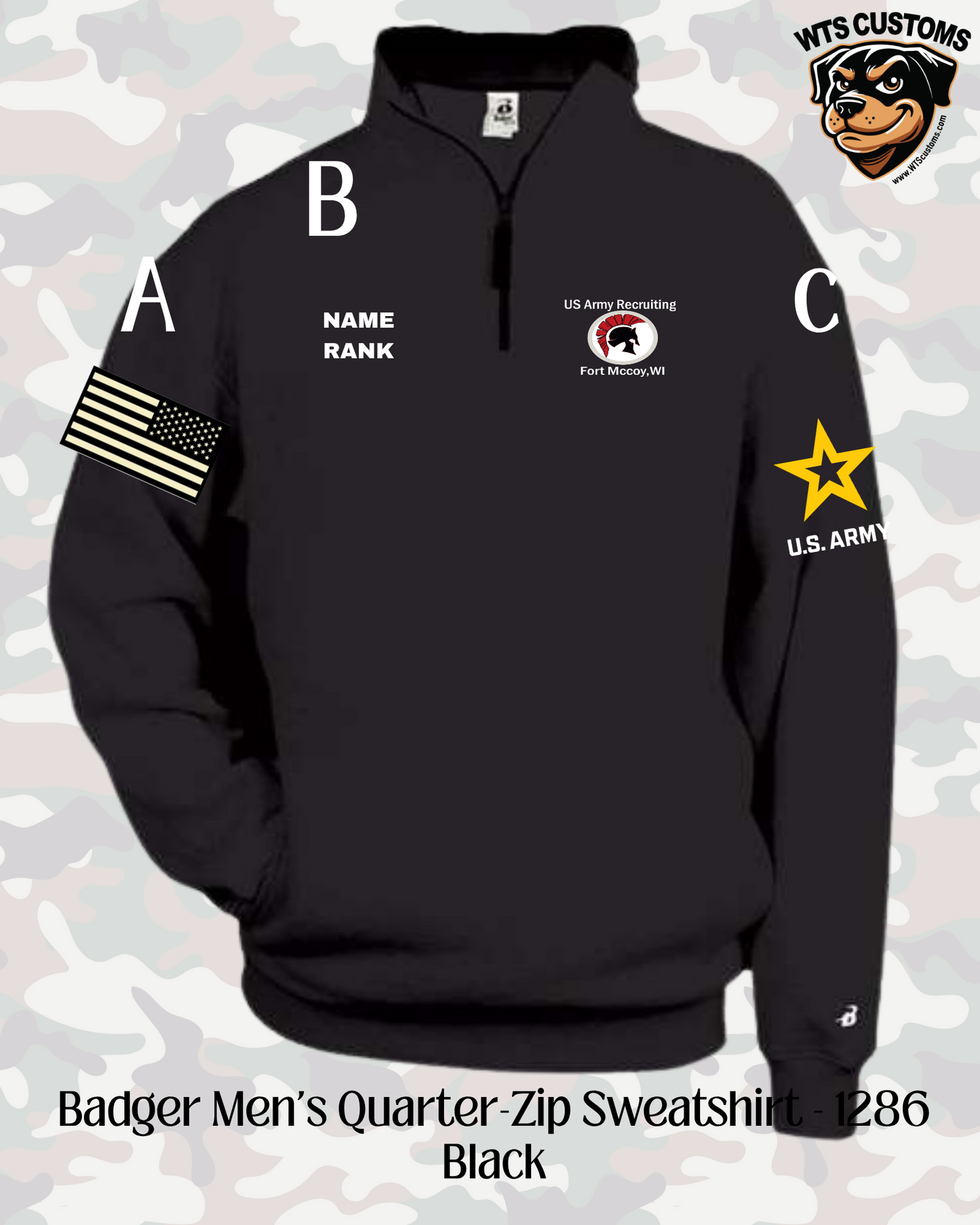 Fort Mccoy Logo Badger 1/4 Zip