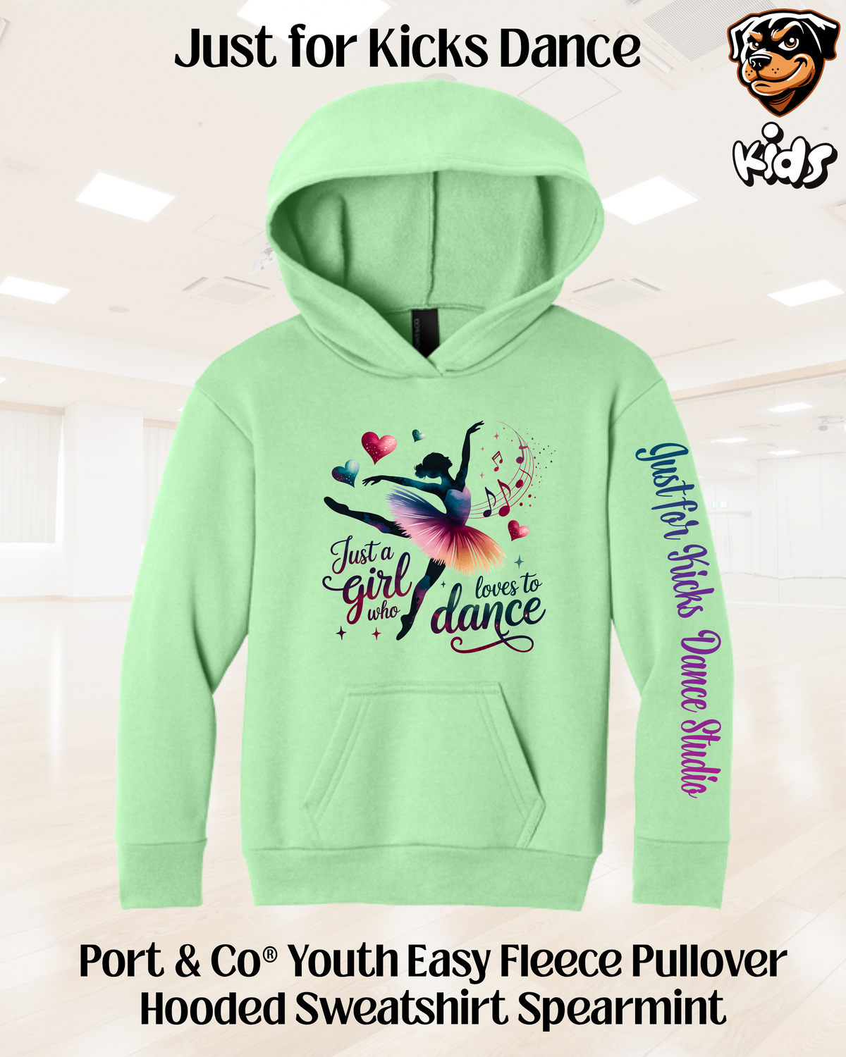 JFK Just a girl who loves to dance Youth Hoodie