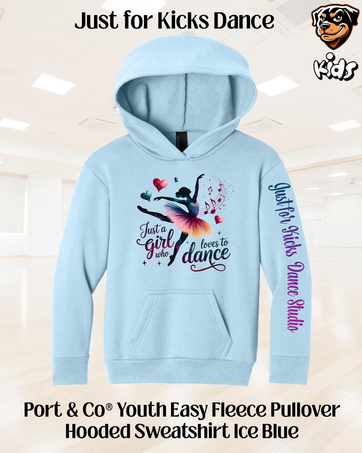 JFK Just a girl who loves to dance Youth Hoodie
