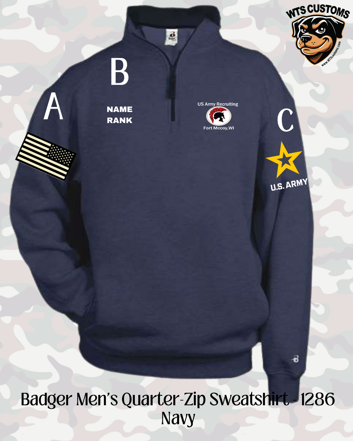 Fort Mccoy Logo Badger 1/4 Zip