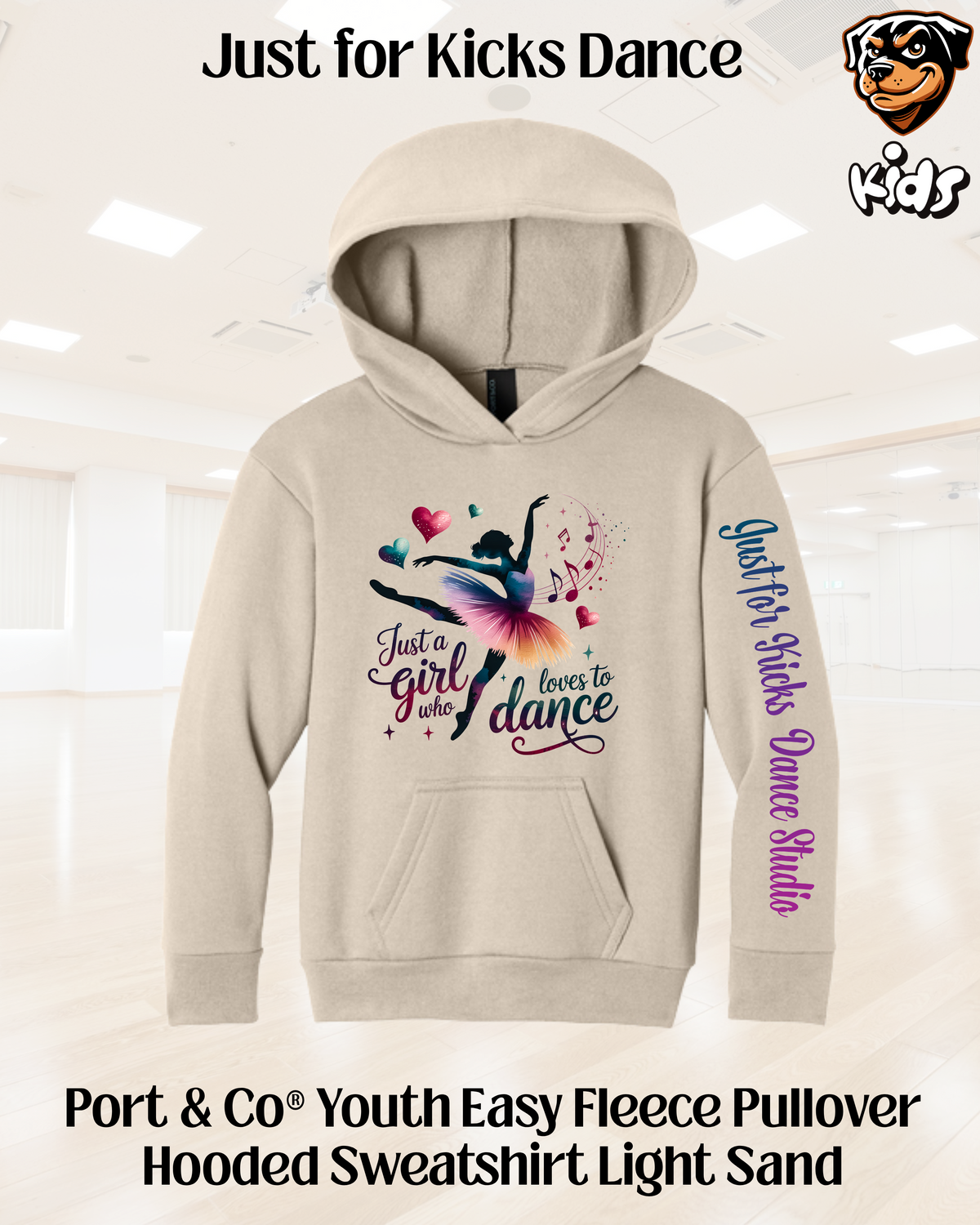 JFK Just a girl who loves to dance Youth Hoodie