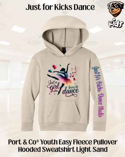 JFK Just a girl who loves to dance Youth Hoodie