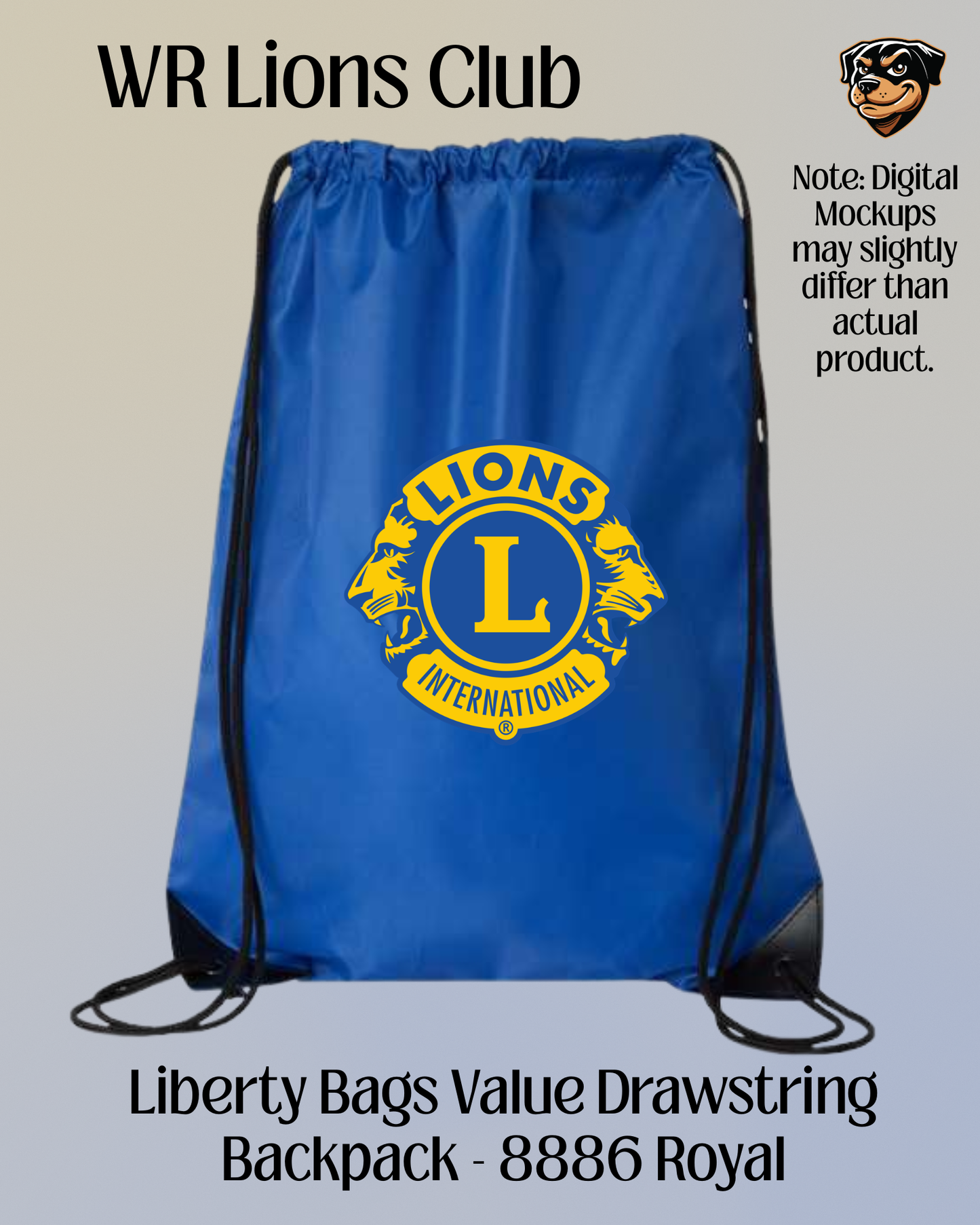 WR Lions Club Cinch Bag