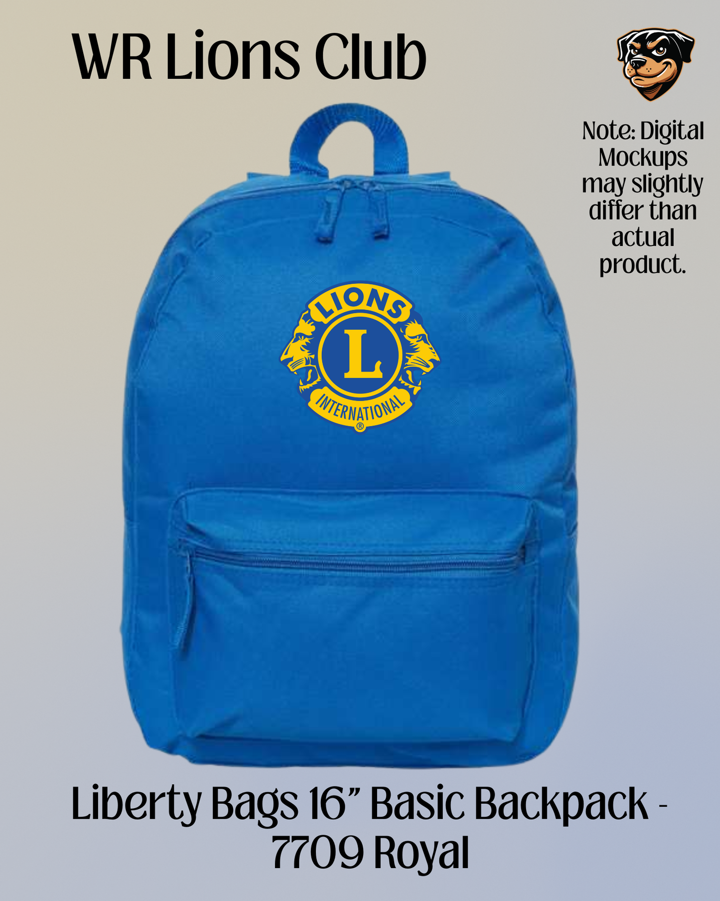 WR Lions Club 16" Backpack