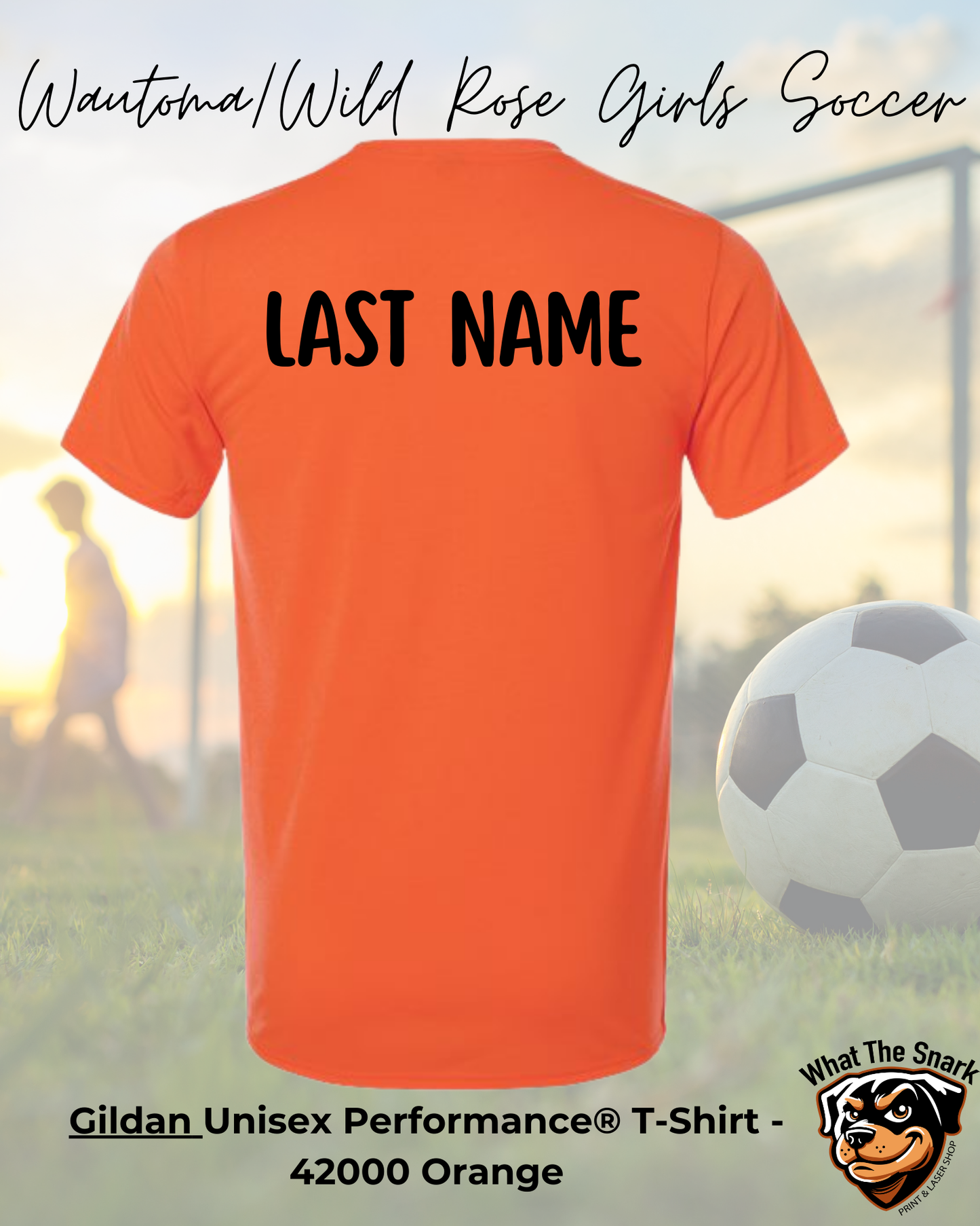 WWR Girls Soccer Mom Script Performance Tshirt