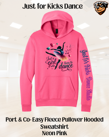 JFK Just a girl who loves to dance Adult Hoodie