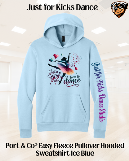 JFK Just a girl who loves to dance Adult Hoodie
