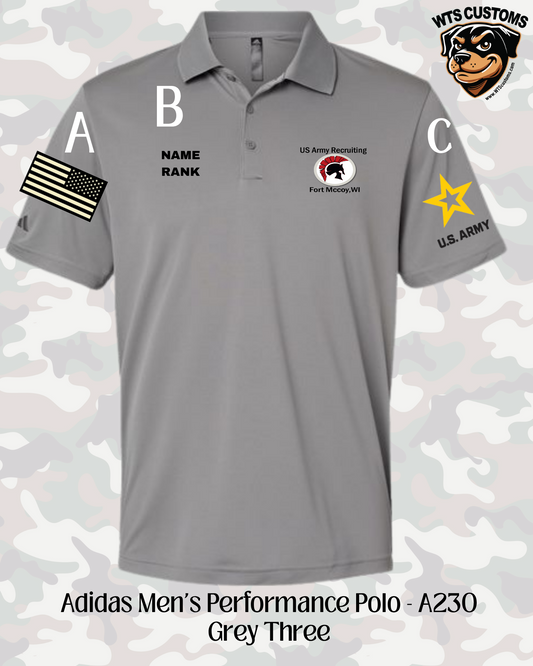 Fort Mccoy Logo Adidas Men's Polo