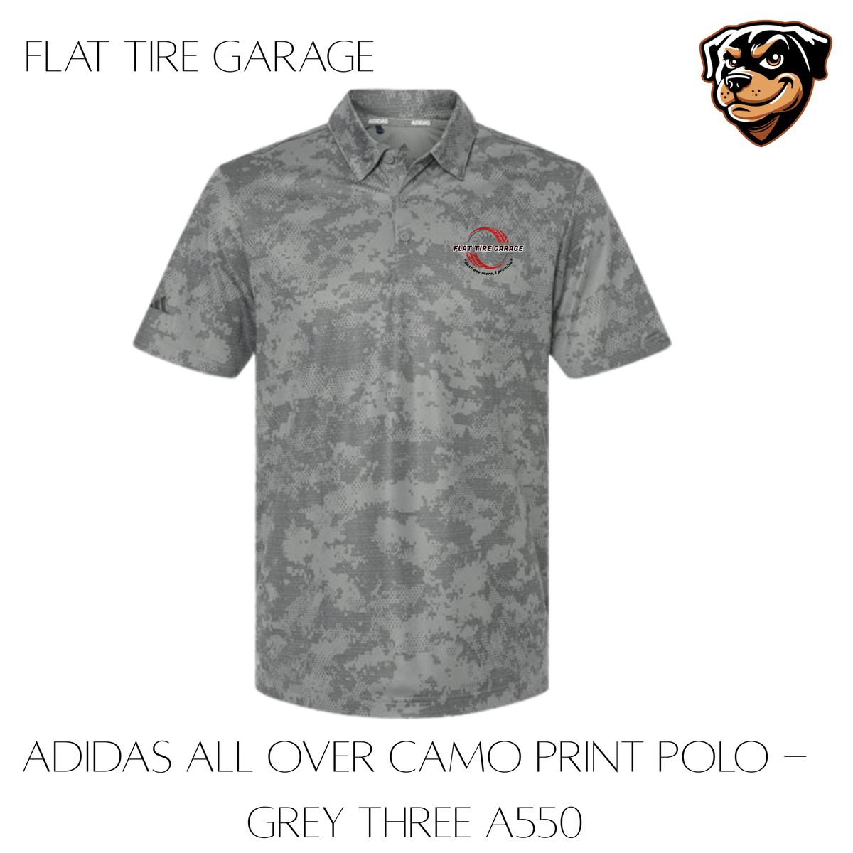 Flat Tire Garage Adidas Camo Polo