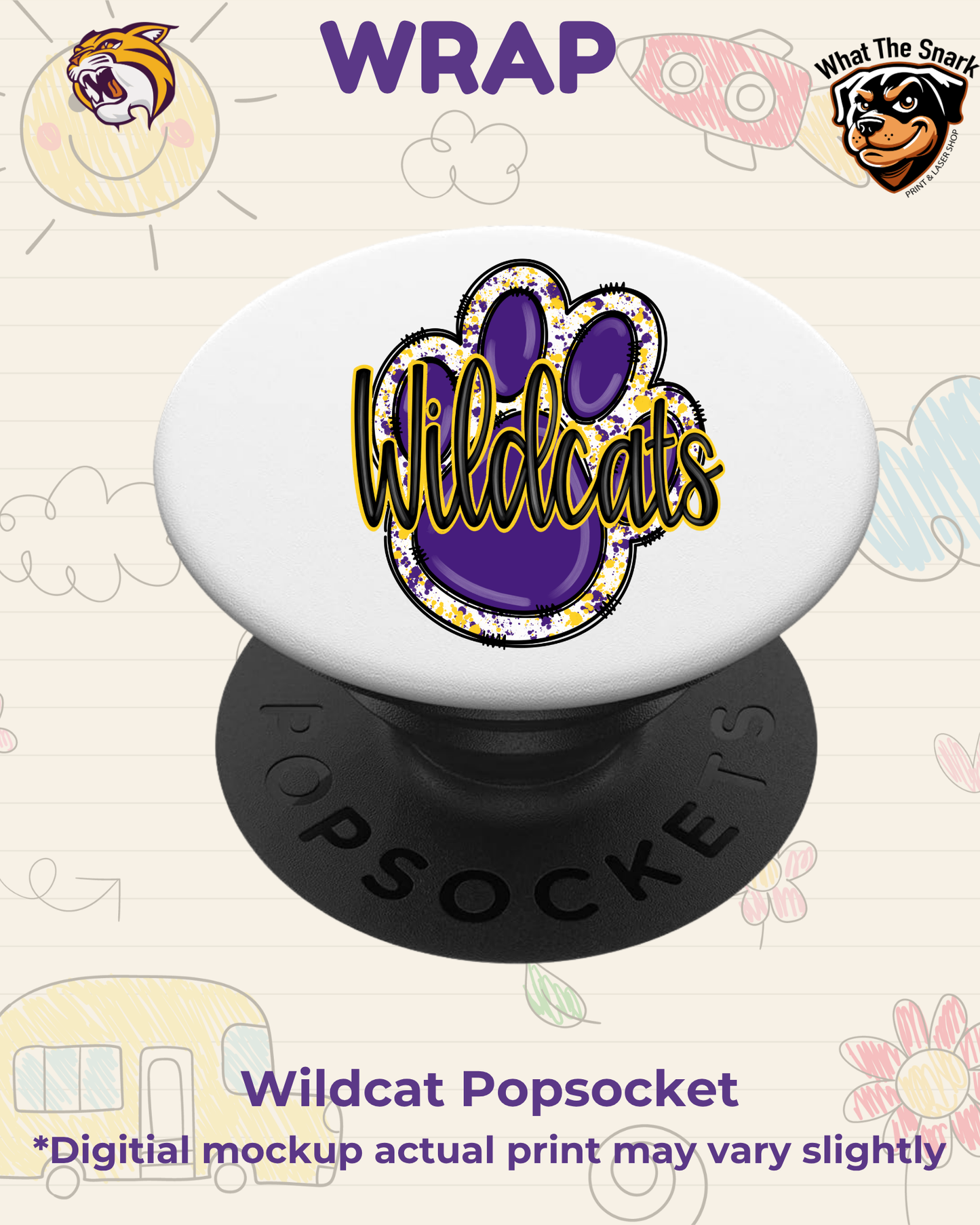 WRAP Wildcats PopSocket