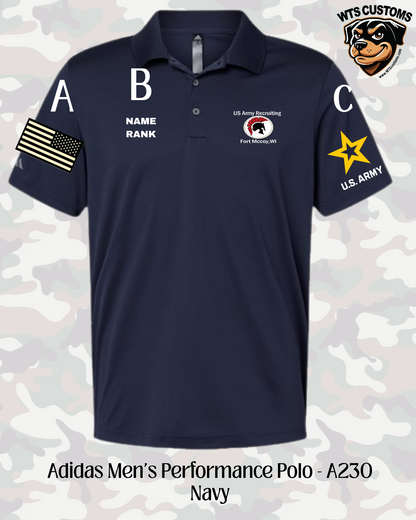 Fort Mccoy Logo Adidas Men's Polo