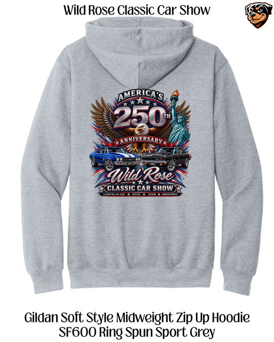 WR Classic Car Show America's 250th Zip Up Hoodie