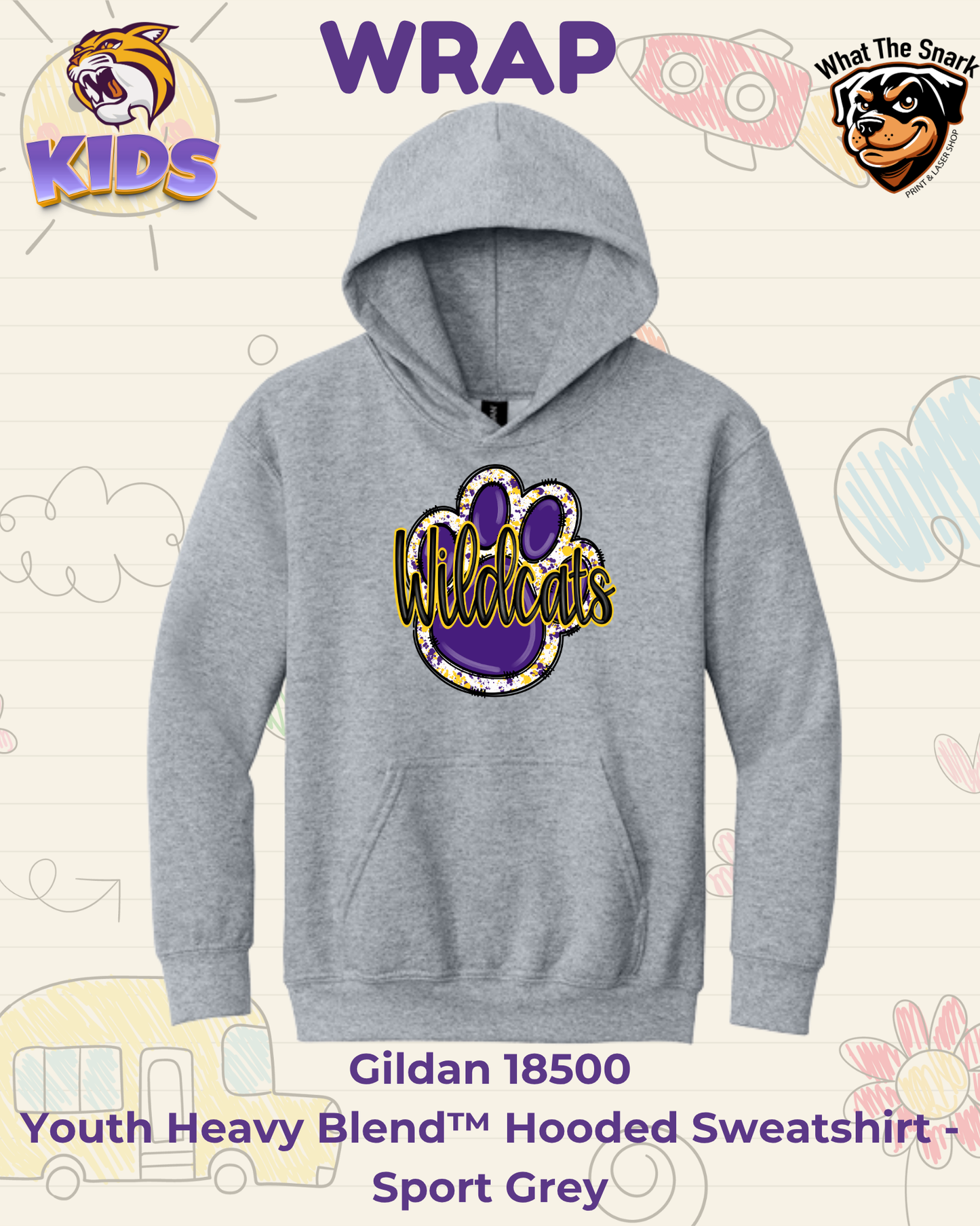 WRAP Livin' that Wildcats Life Youth Hoodie
