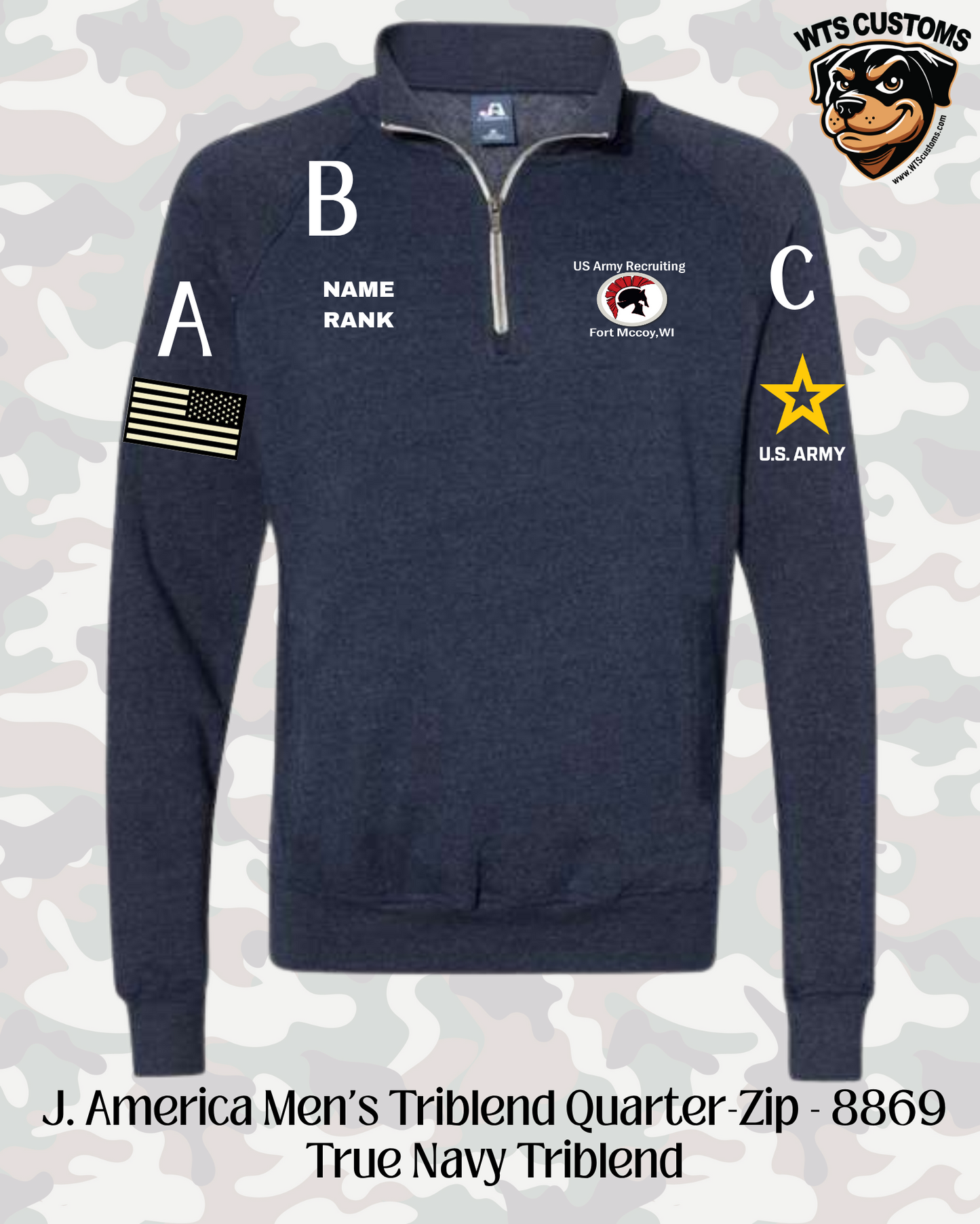 Fort Mccoy Logo J.America 1/4 Zip