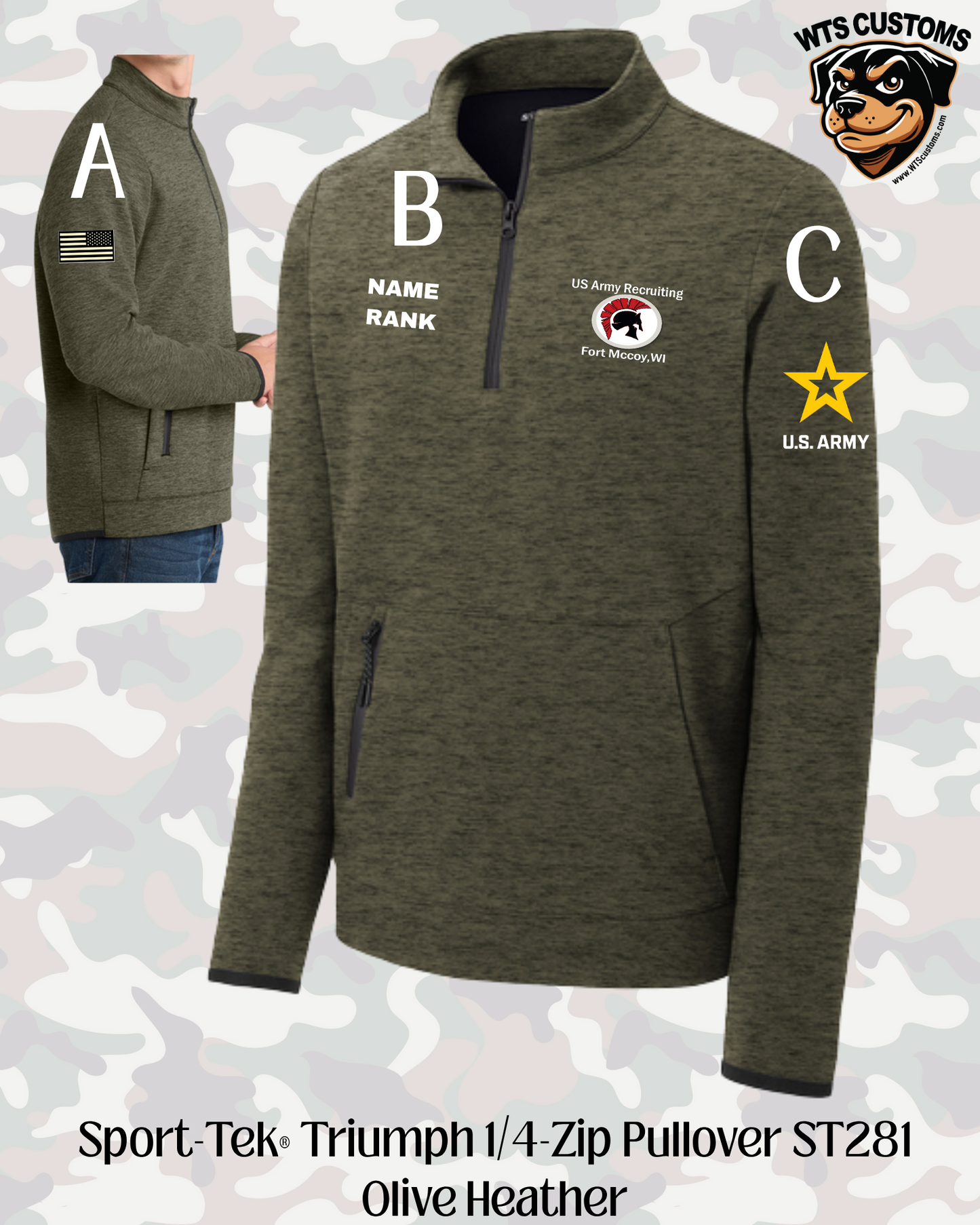 Fort Mccoy Logo Sport-Tek® Triumph 1/4 Zip