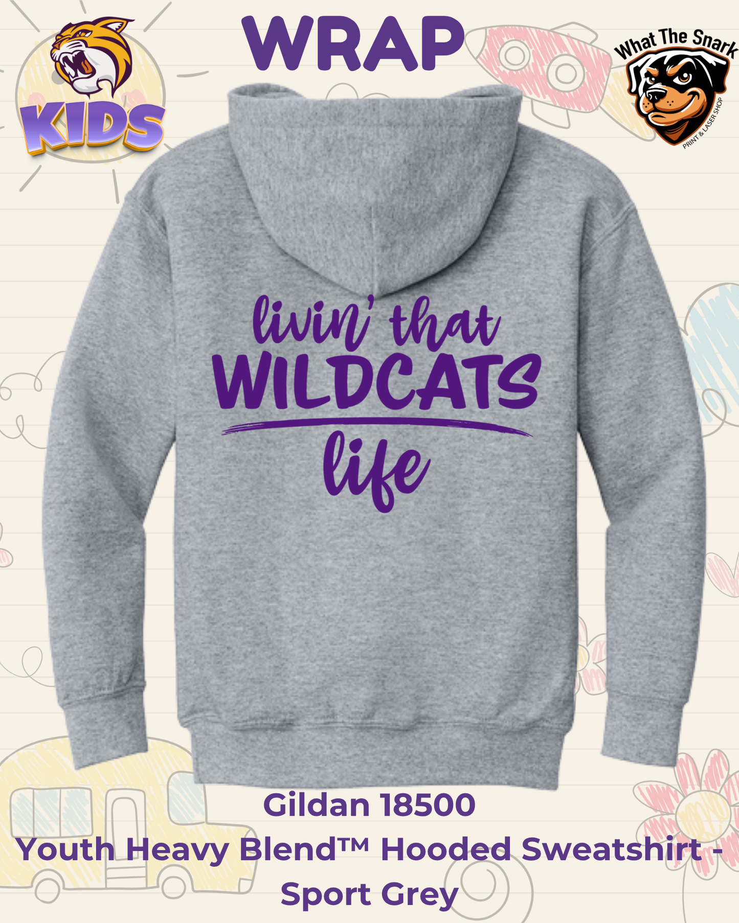 WRAP Livin' that Wildcats Life Youth Hoodie