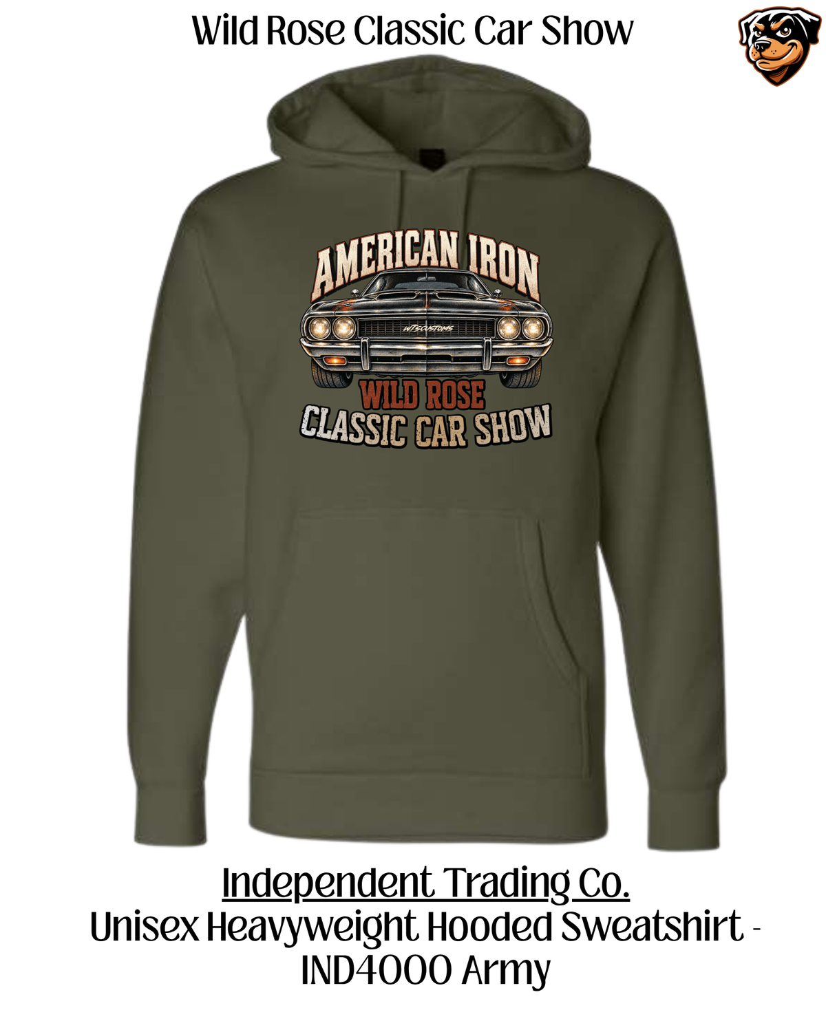 WR Classic Car Show American Iron Heavy Weight Hoodie