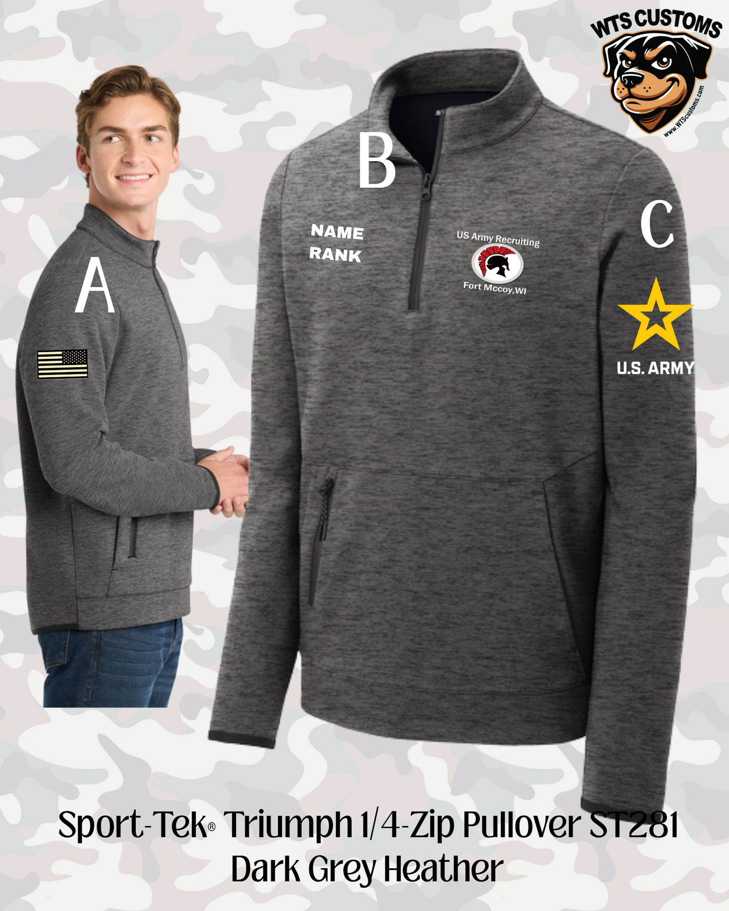 Fort Mccoy Logo Sport-Tek® Triumph 1/4 Zip