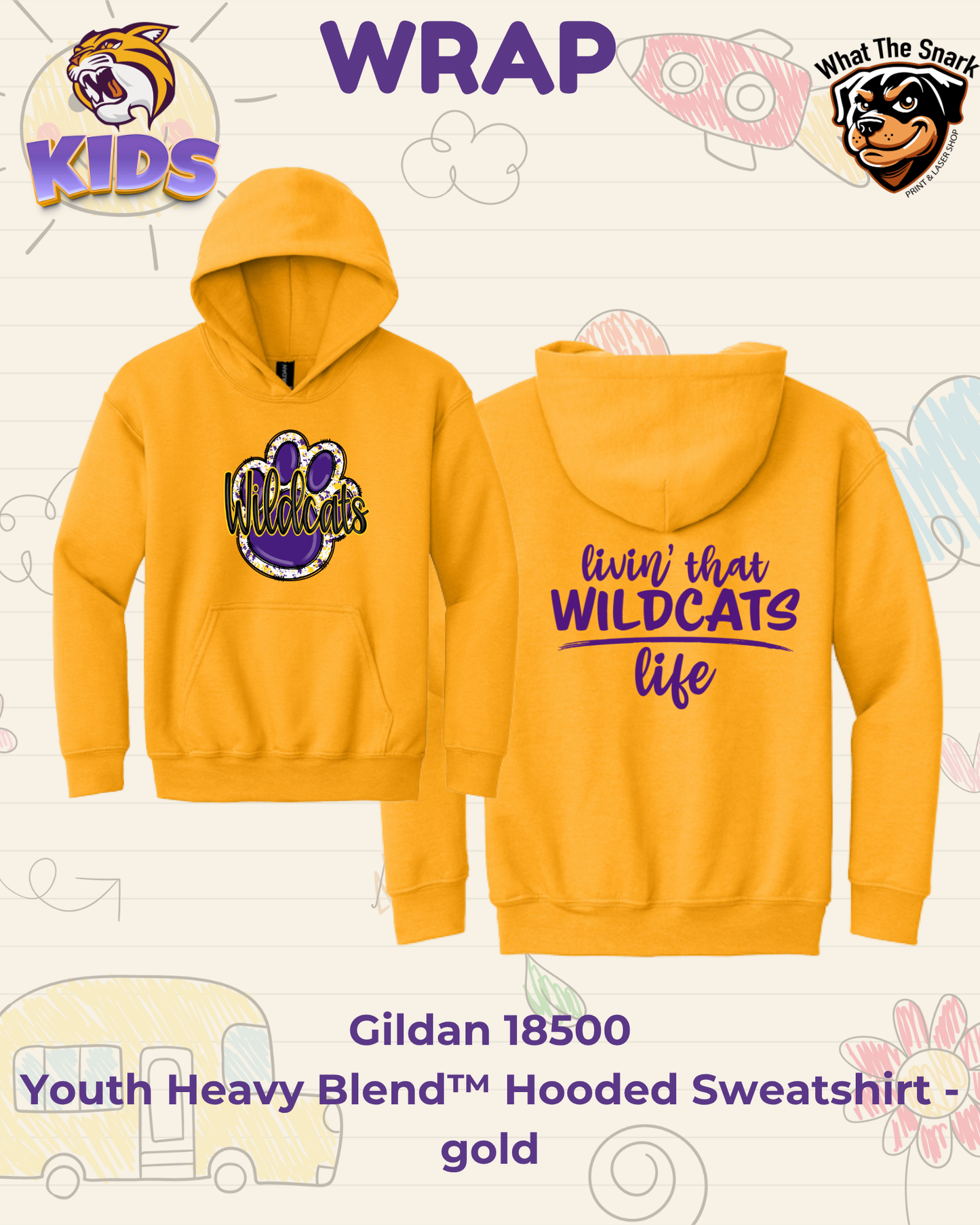 WRAP Livin' that Wildcats Life Youth Hoodie