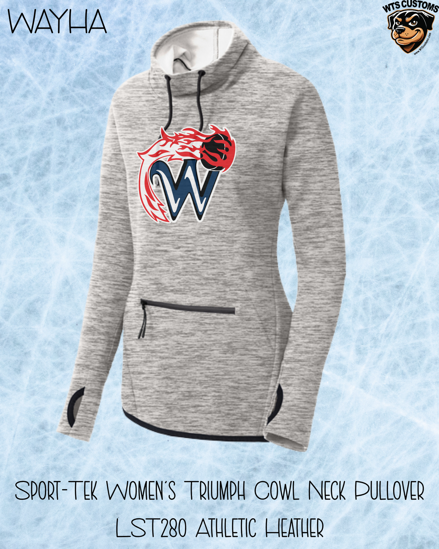 WAYHA Ladies Cowl Neck Fleece Pullover