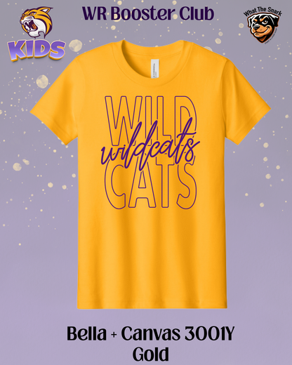 Wildcats Classic Script Overlay Youth Tee