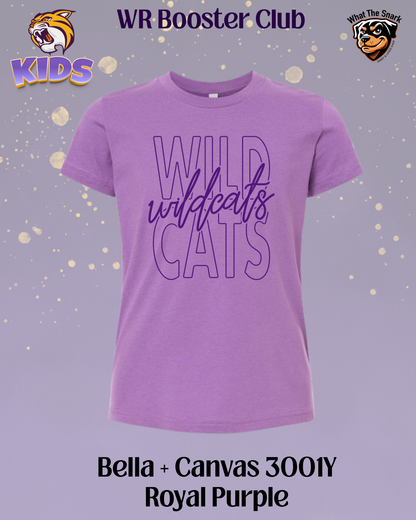 Wildcats Classic Script Overlay Youth Tee