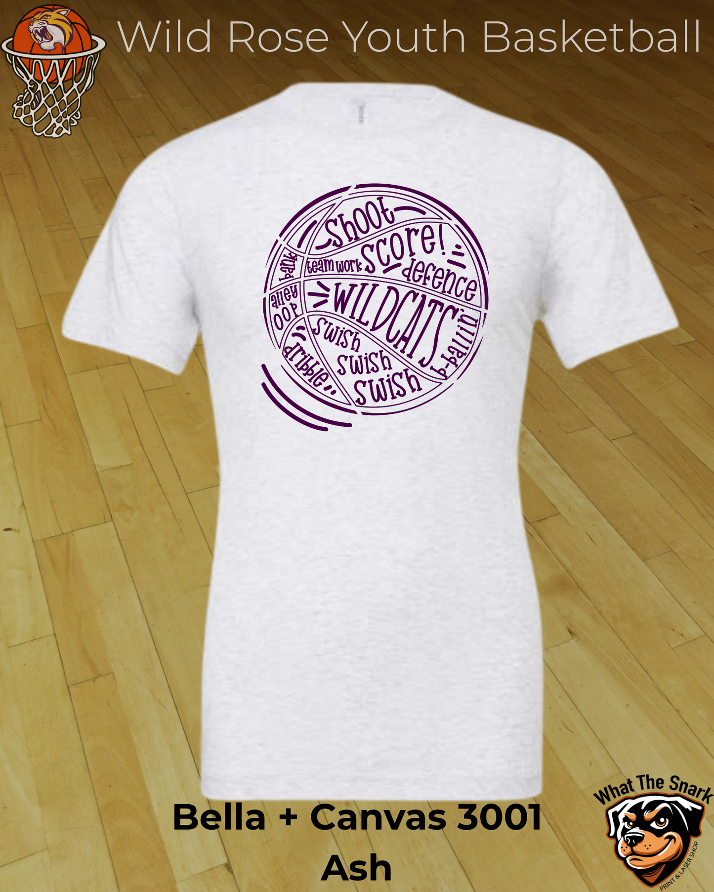 Wildcat Basketball Wordburst Tee