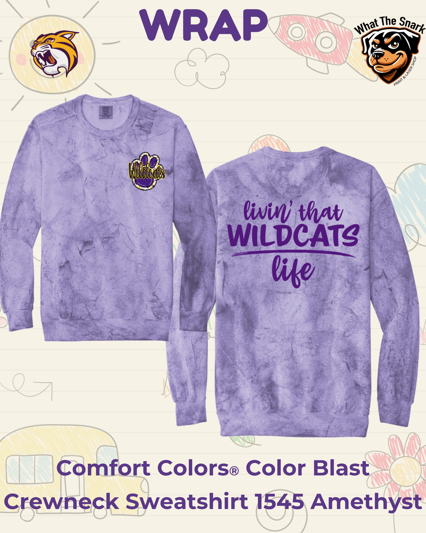 WRAP Livin' the Wildcats Life Crew Neck