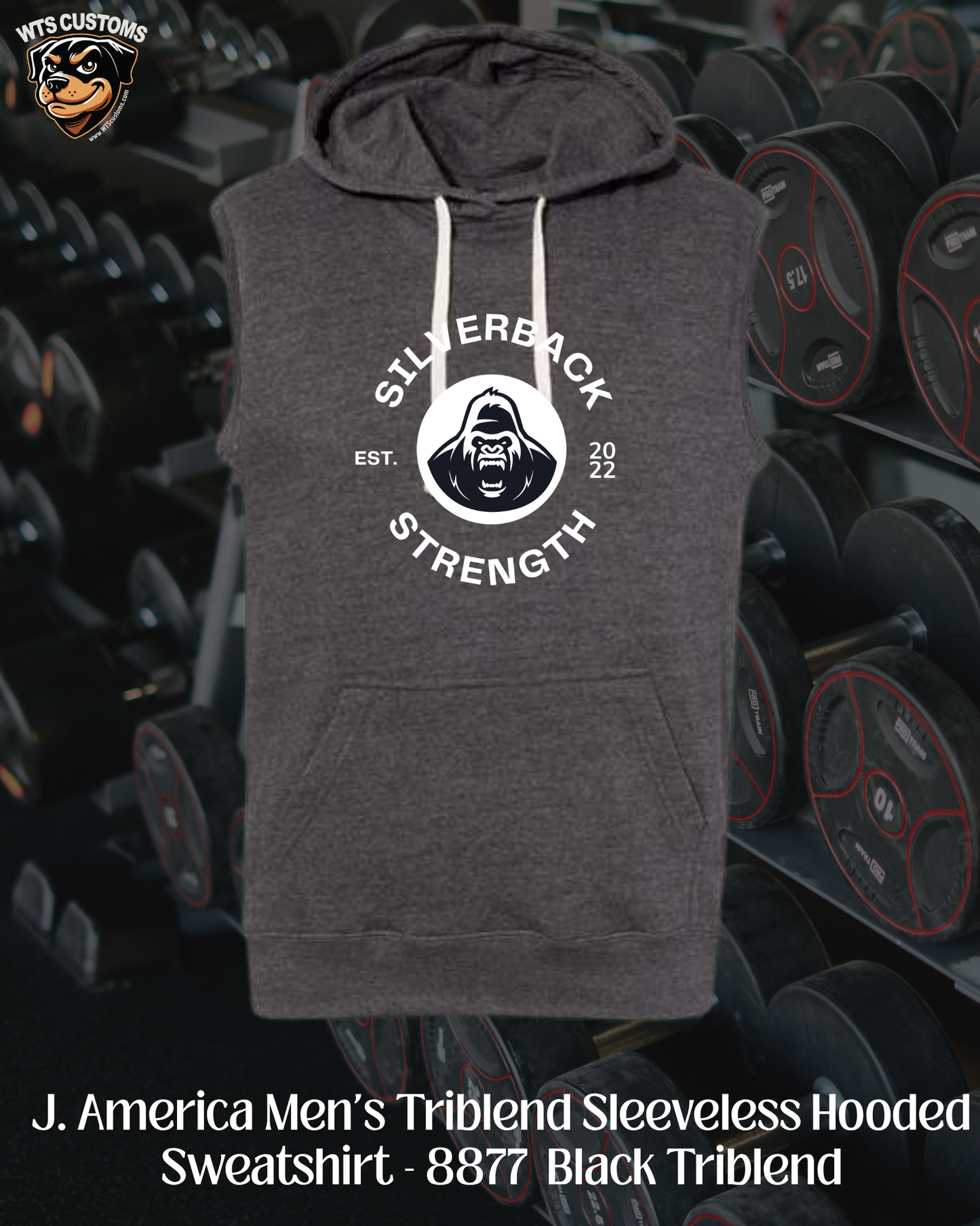 Silverback Mens Sleeveless Hoodie