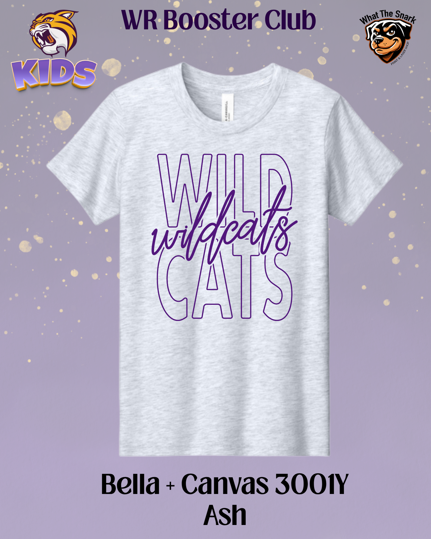 Wildcats Classic Script Overlay Youth Tee